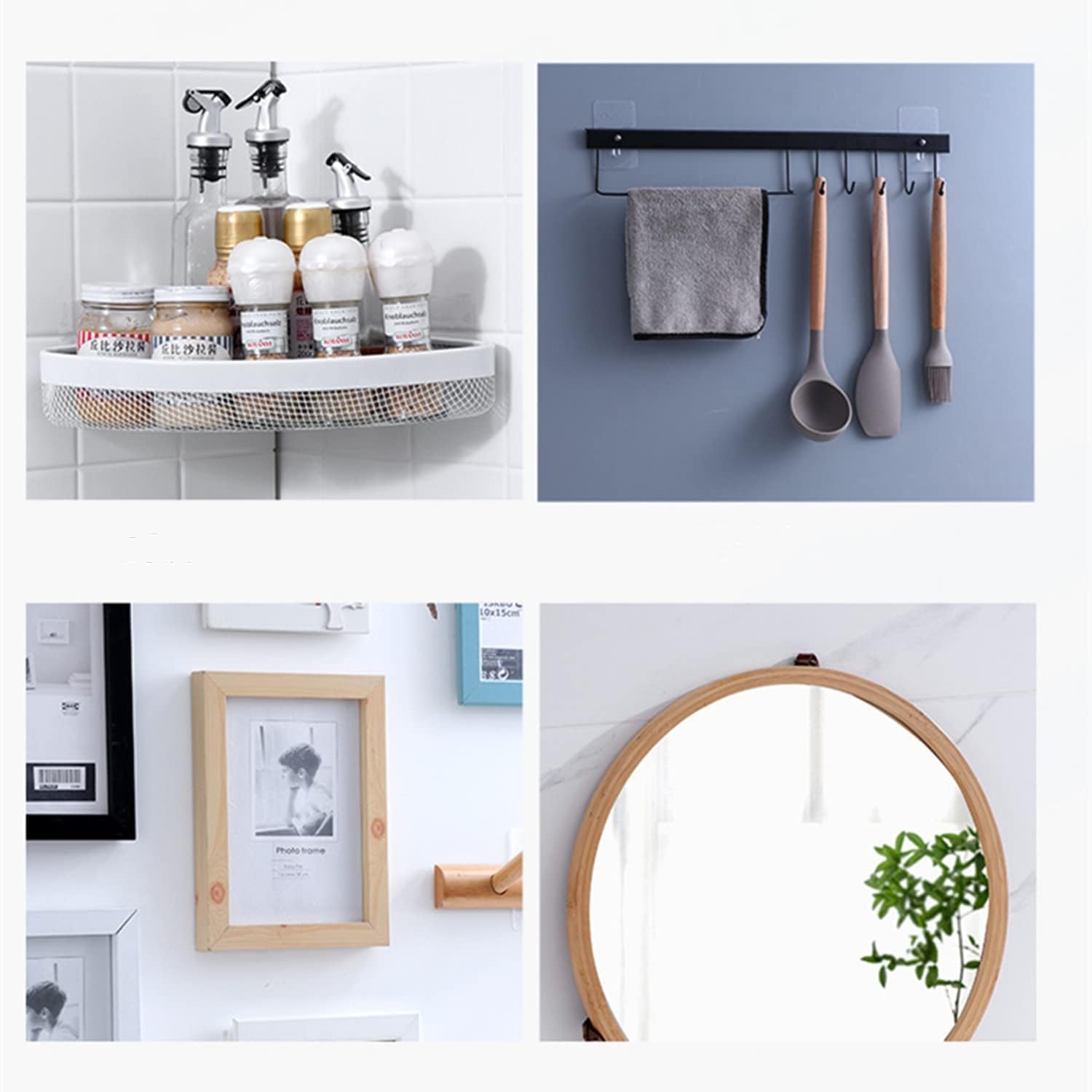 Colgar Cuadros Sin Clavos,Clavos Adhesivos sin Tornillos,Clavos Adhesivos para Pared, Impermeable Y Transparente,Muy Adecuado Para Instalar En Sala De Estar,Dormitorio,Baño y Cocina(30 Piezas)