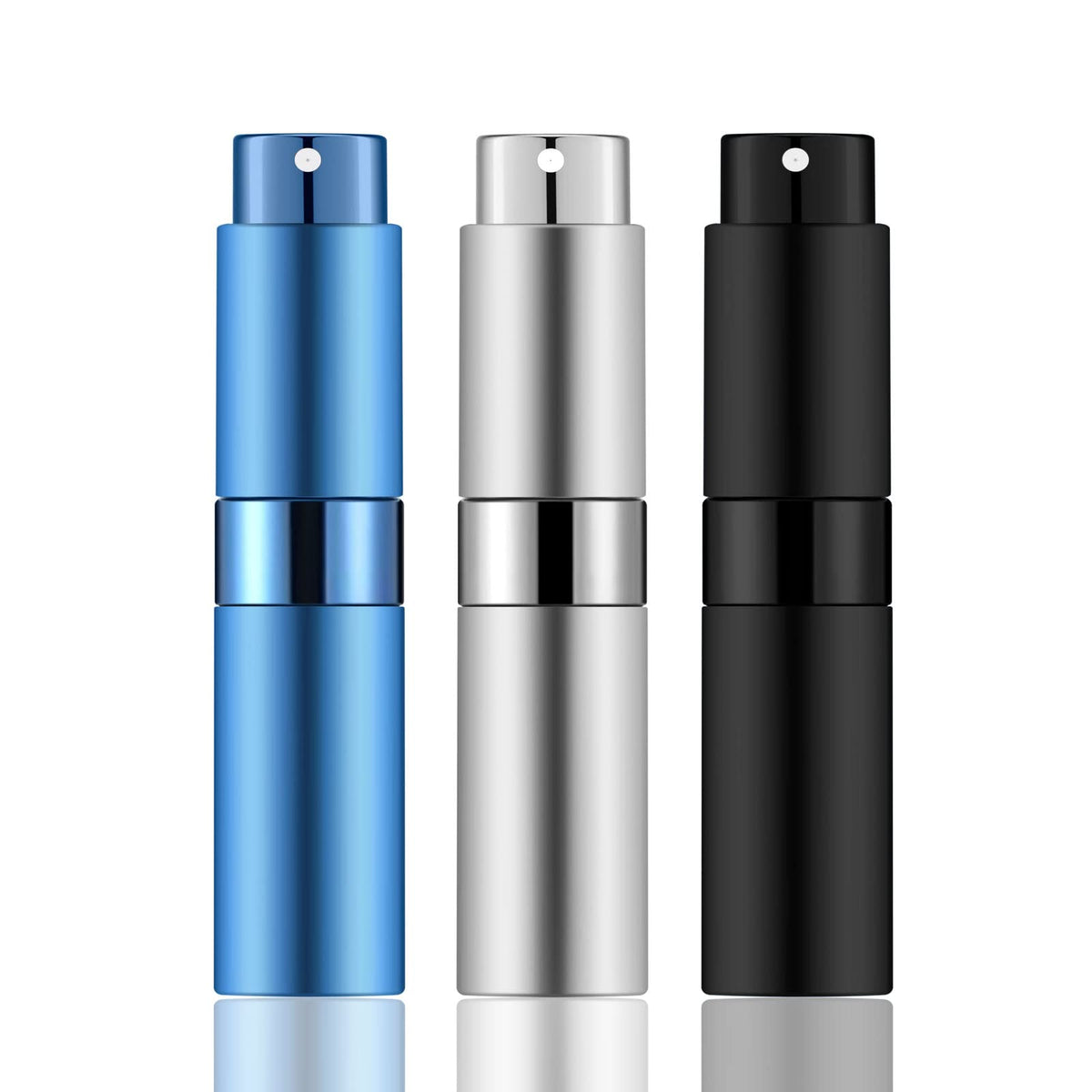 Mozzafiato 8ml Portable Mini Perfume Atomizer Botellas Vacías Recargable Spray Botella de Bolsillo Viaje Perfume Botellas para Colonias, 3 unidades/mezcla de colores A,