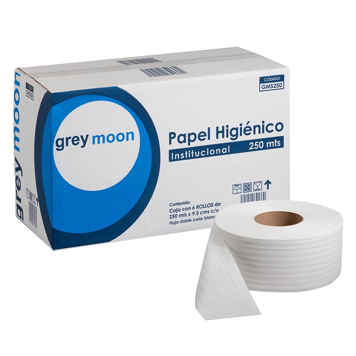 Papel Higiénico Jumbo Grey Moon 6 Rollos 250m