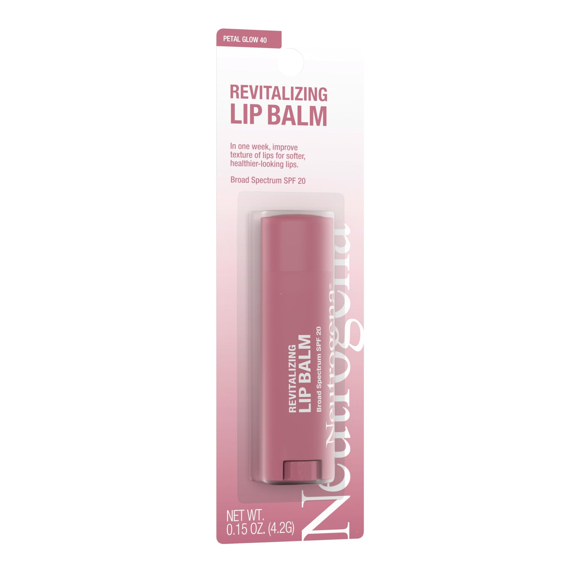 Neutrogena Revitalizing Lip Balm Spf 20, Petal Glow 40, .15 Oz.