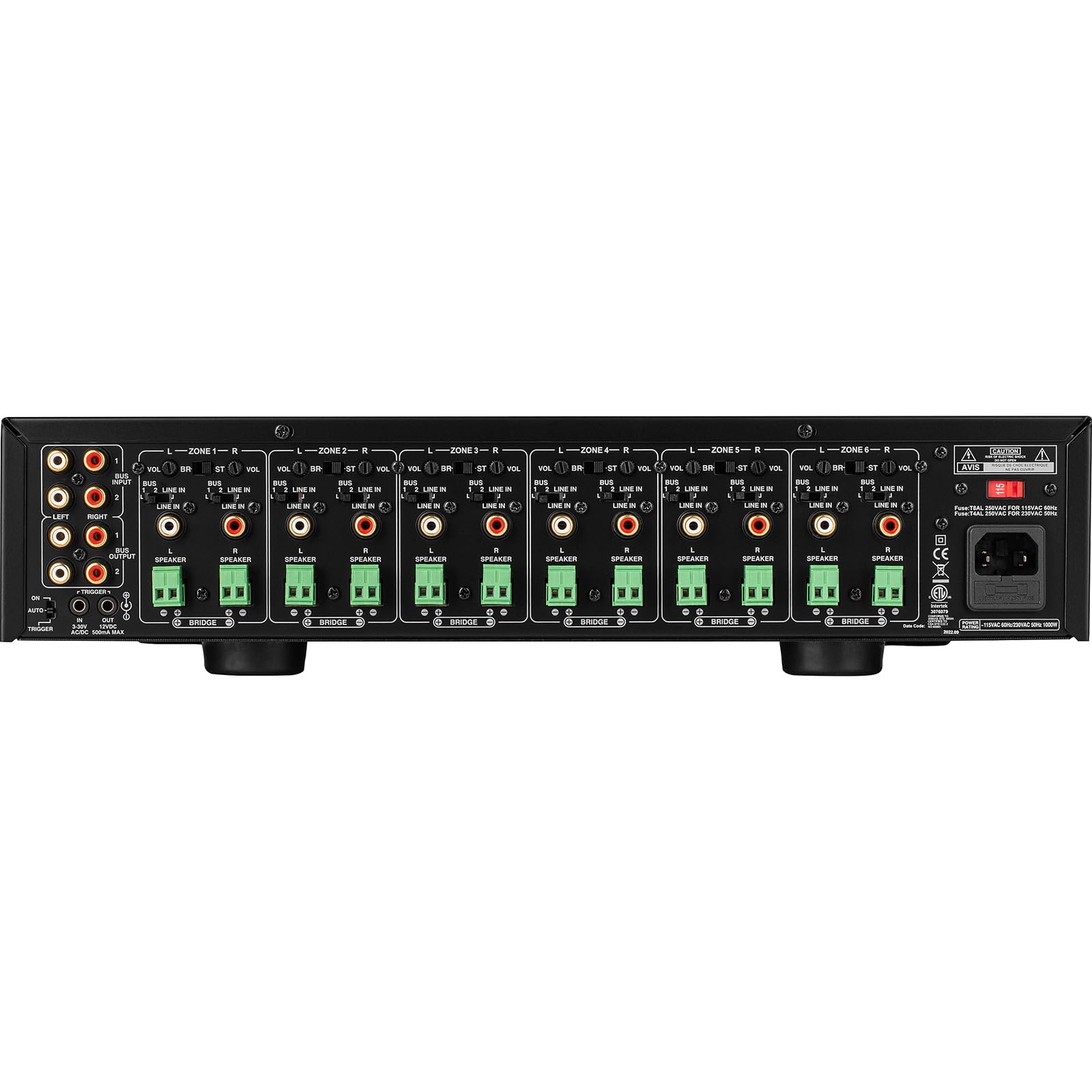 Dayton Audio MA1260 Amplifier Multi-Zone, 60WPC, 12 Channel