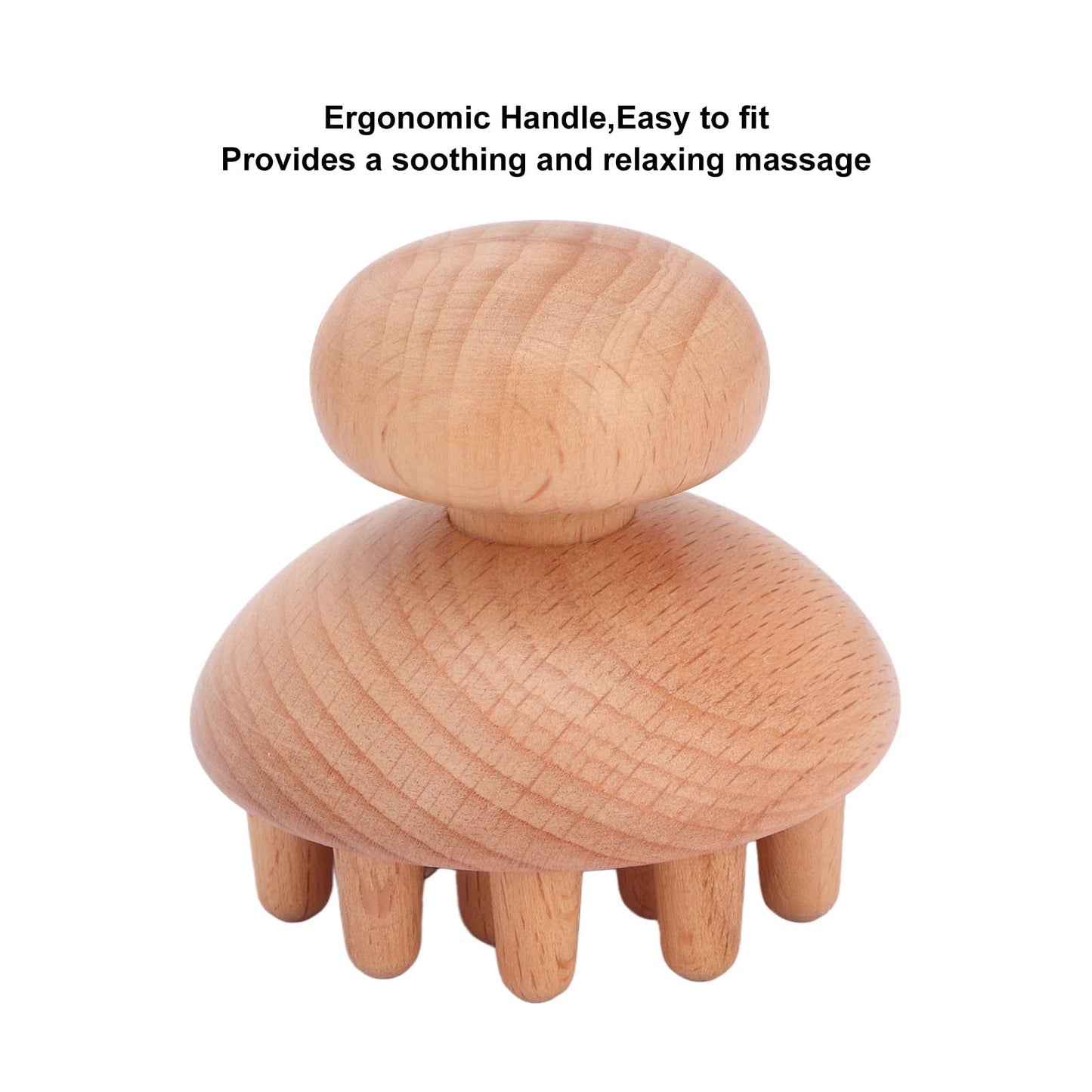 Masajeador de Madera Forma de Hongo Alivio Anticelulítico Tensión Muscular