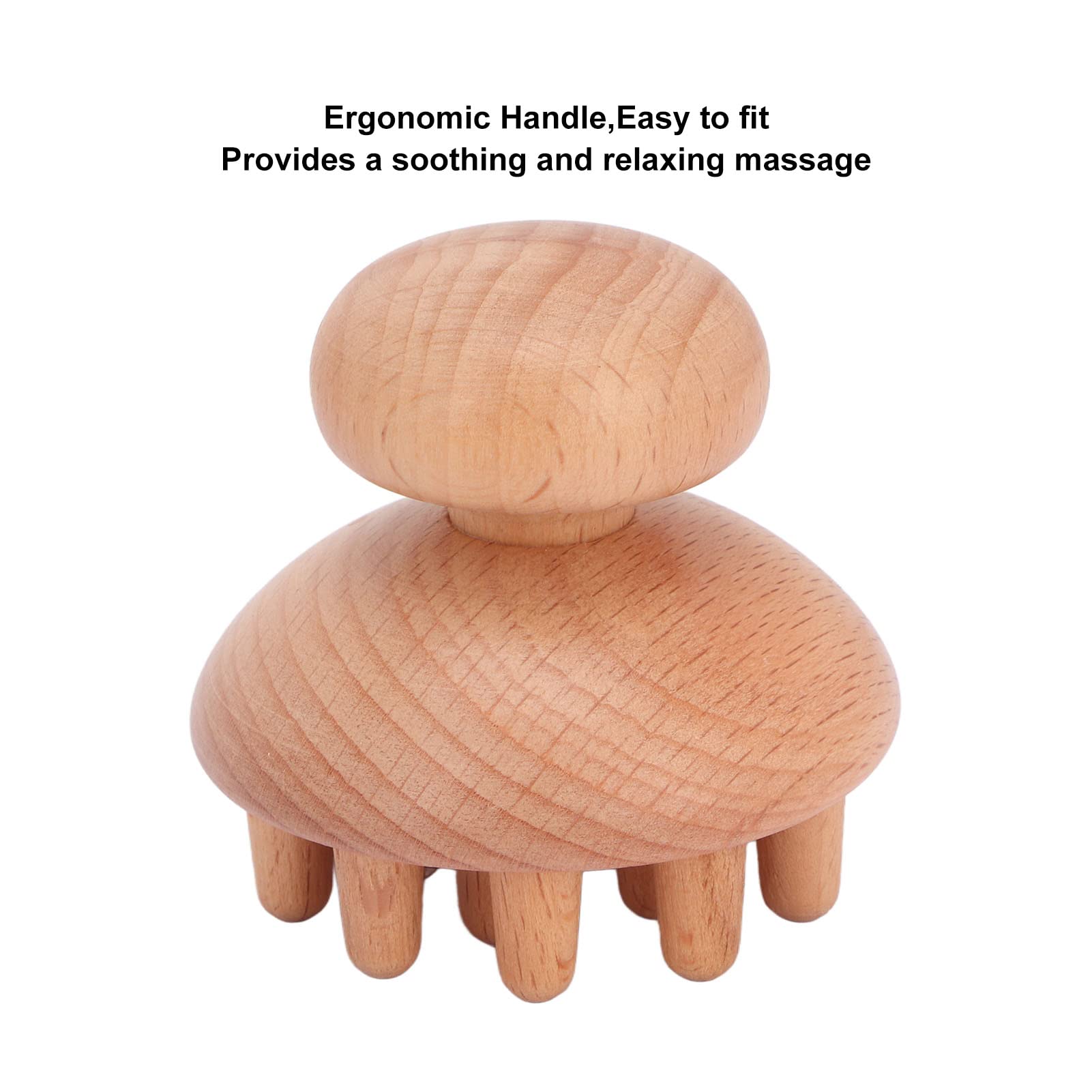 Masajeador de Madera Forma de Hongo Alivio Anticelulítico Tensión Muscular