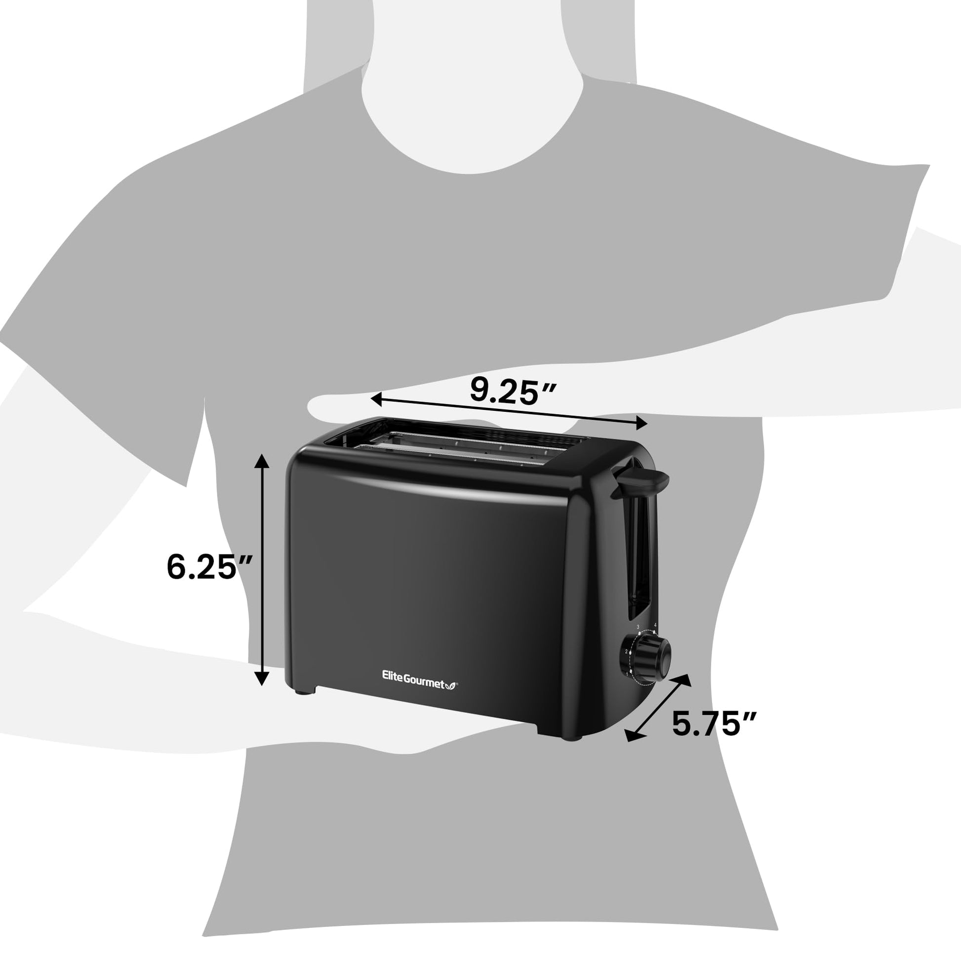 Elite Gourmet ECT1027B tostador de tacto fresco con 6 ajustes de temperatura y ranuras extra anchas de 1.25 pulgadas para bagels, gofres, panes especiales, hojaldre, aperitivos, certificado ETL, 2