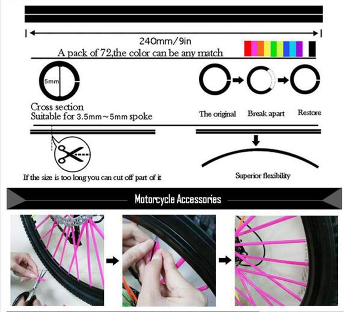BEEGETTE Bicycle Spoke Skins Wraps BMX MTB Kids Road Mountain Bike Colorful Wheel Decoration-72