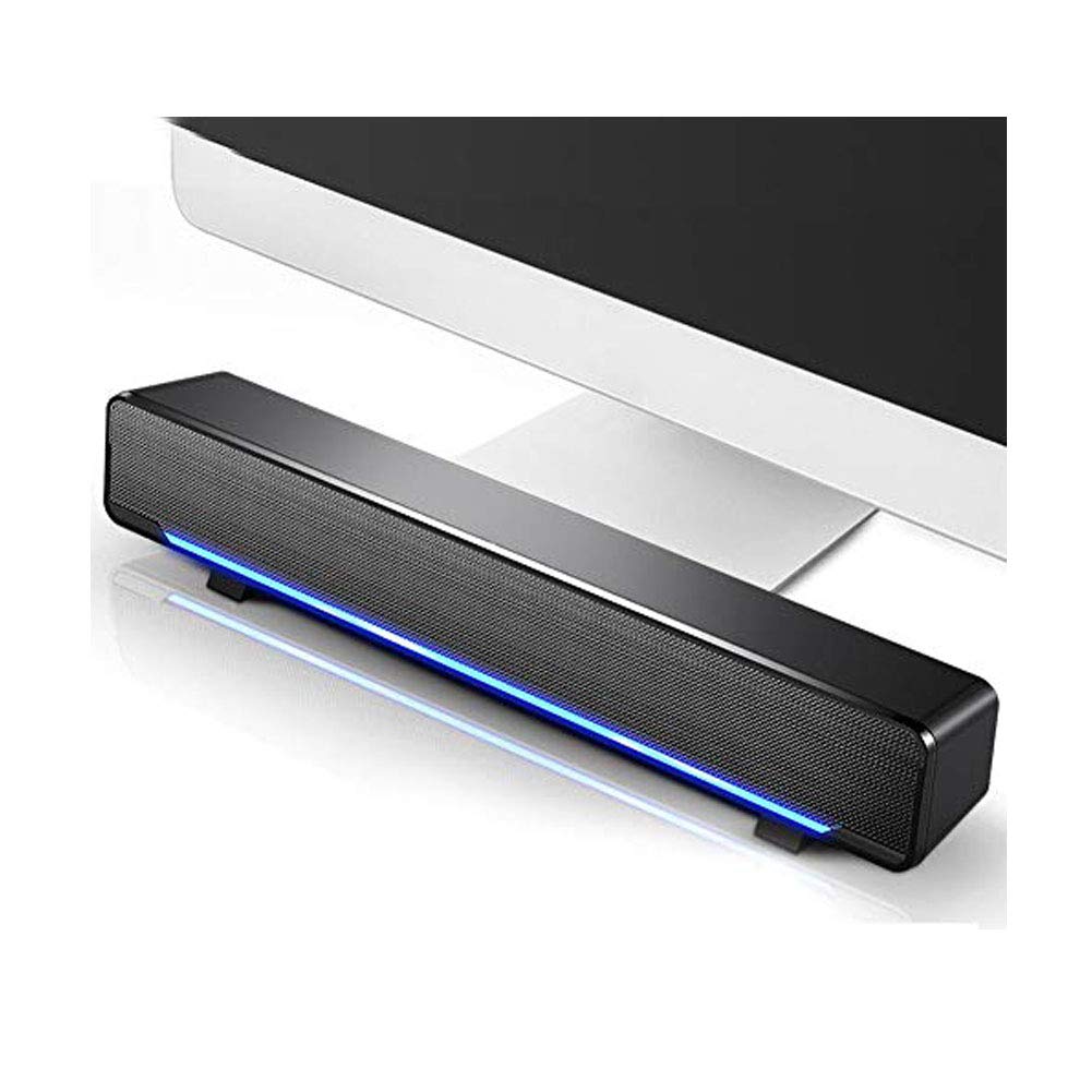 Altavoces para Computadora, Barra de Sonido para Computadora con Cable USB, Reproductor de Música Caja de Sonido Envolvente para Graves Entrada de 3.5 mm para Computadora de Escritorio(Negro)