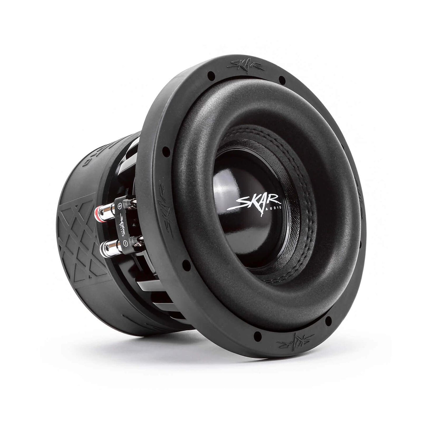 Skar Audio Single 8" Completo 1200 W Serie EVL Subwoofer Paquete de graves – Incluye caja cargada con amplificador