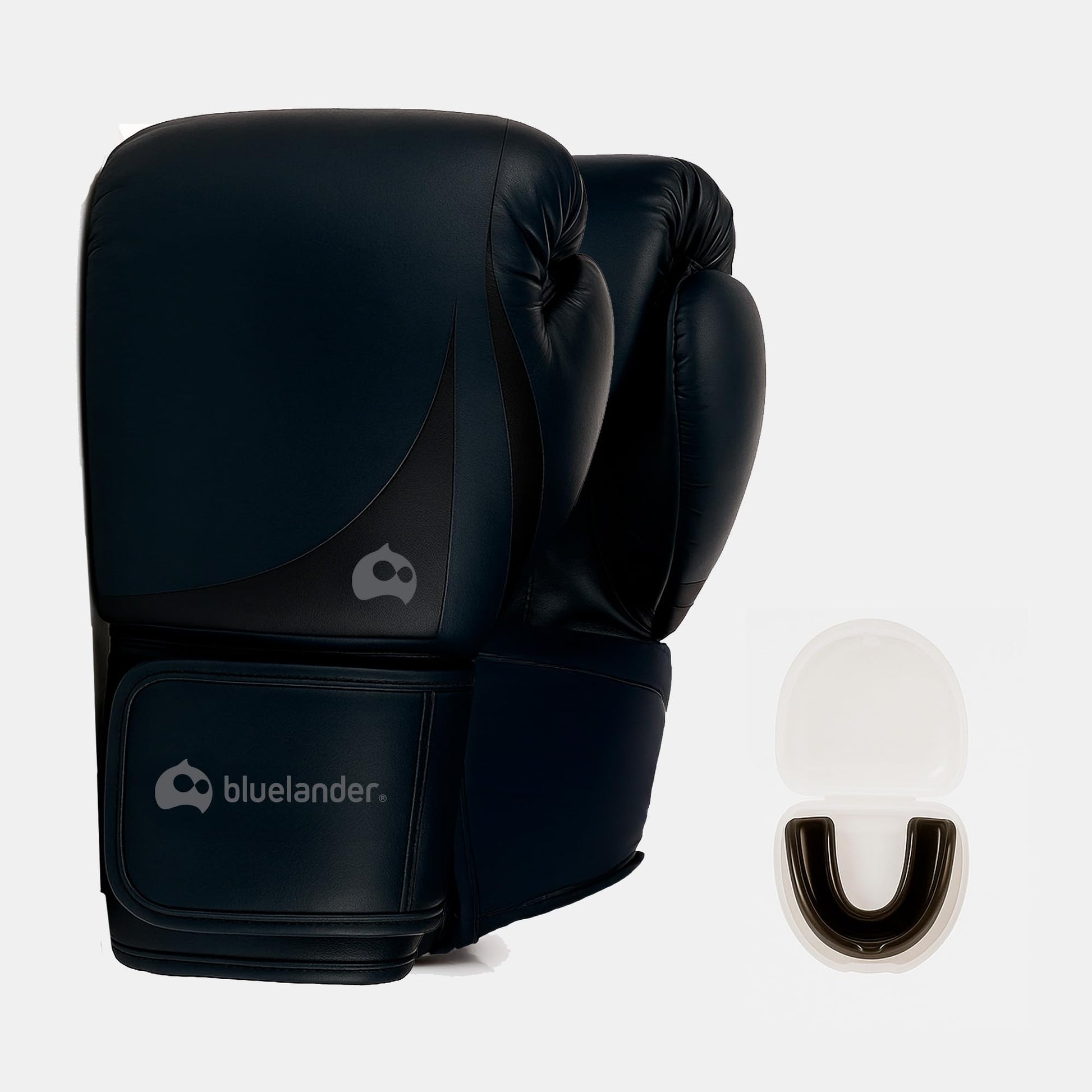 Bluelander Guantes de Boxeo 16 Oz, Ideal para Hombres y Mujeres, Guantes para Box, con Protector Bucal, Entremaniento, Absorción de Impactos y Correa de Velcro para Kickboxing y MMA