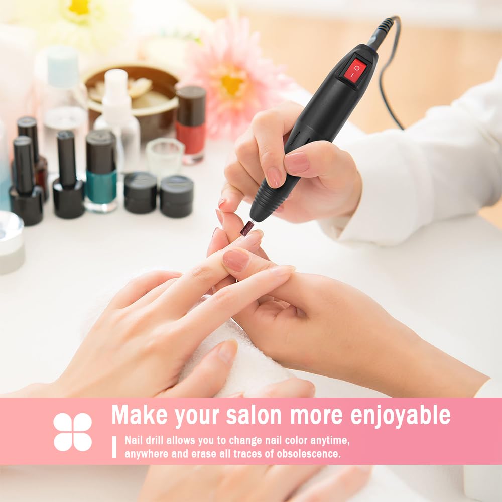 Kit De Taladro Eléctrico Para Uñas Pinkiou Gris Pluma Profesional Manicura y Pedicura