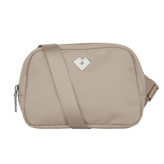 LuckyLy Cangurera para Mujer Deportiva y de Viaje, Bolsa Crossbody y Bandolera tipo Riñonera, Ligera, Repelente al Agua y con Múltiples Compartimentos, Regalos para Mujer y Mamá – Modelo Mina, Beige