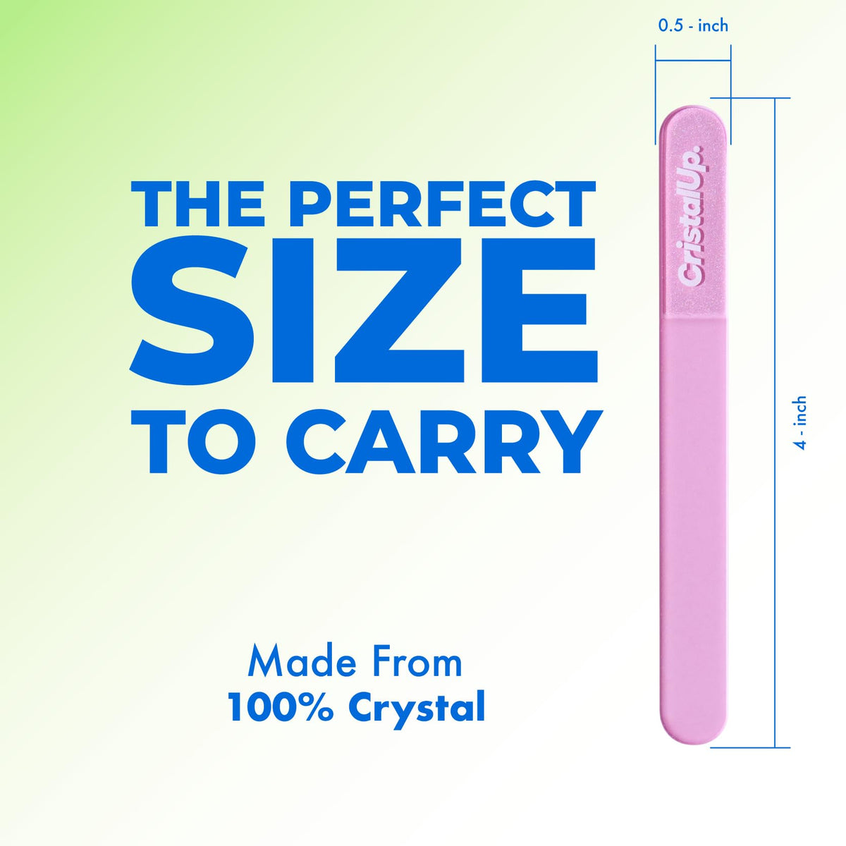 Lima de uñas de cristal Cristal UP de 3 pulgadas, lima de vidrio ideal para el bolso, duradera, ecológica, segura y suave para las uñas, perfecta para viajar a casa, la oficina y en movimiento,