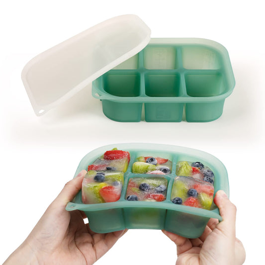 haakaa Bandeja de silicona para alimentos para bebés, 4 meses + bebé niño, Molde de comida casera para bebés, Bandeja congeladora de alimentos frescos para bebés, Bandeja de cubitos de hielo