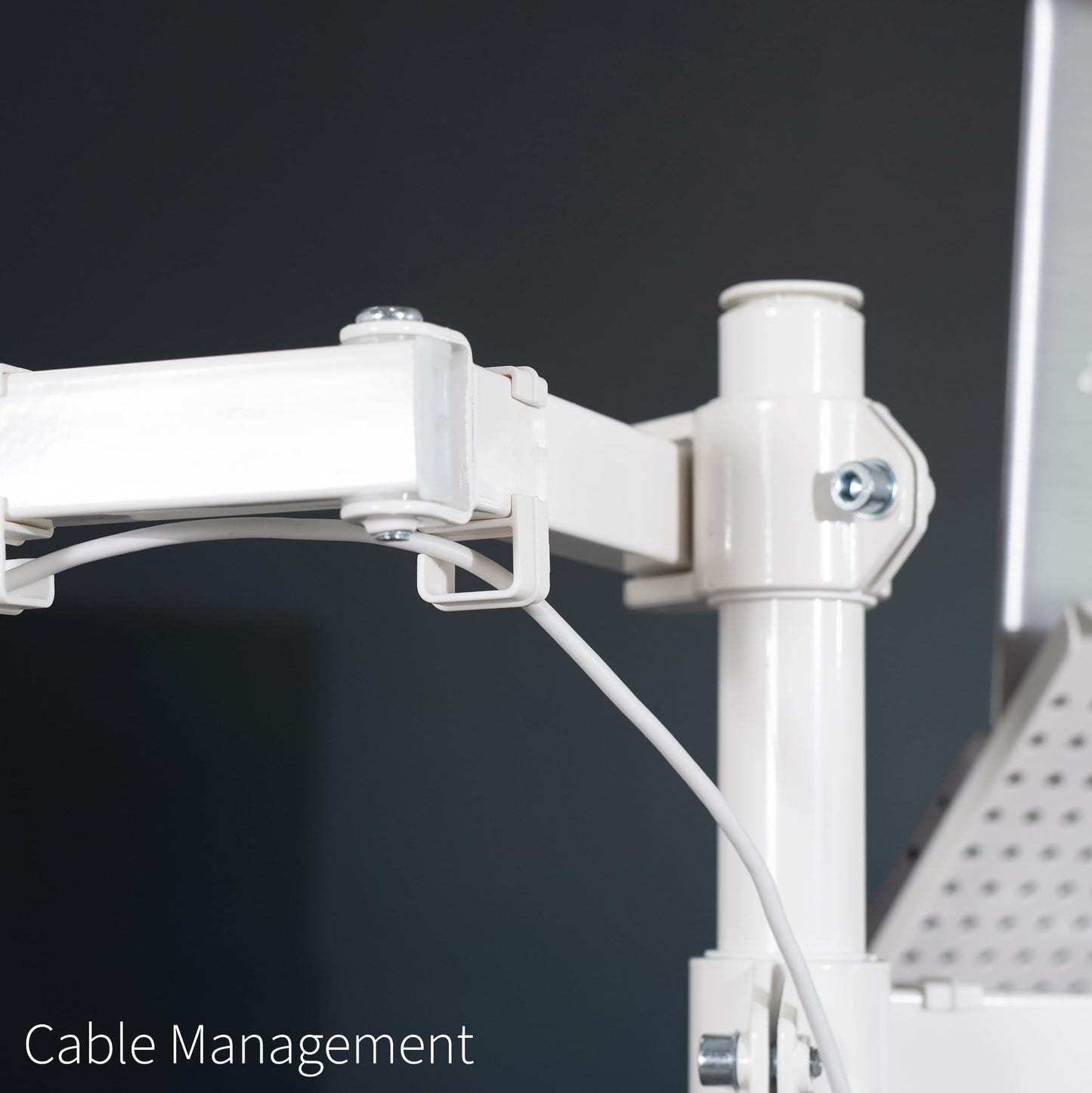 Conjunto de Soporte para Monitor VIVO Blanco totalmente Ajustable para Computadora Individual