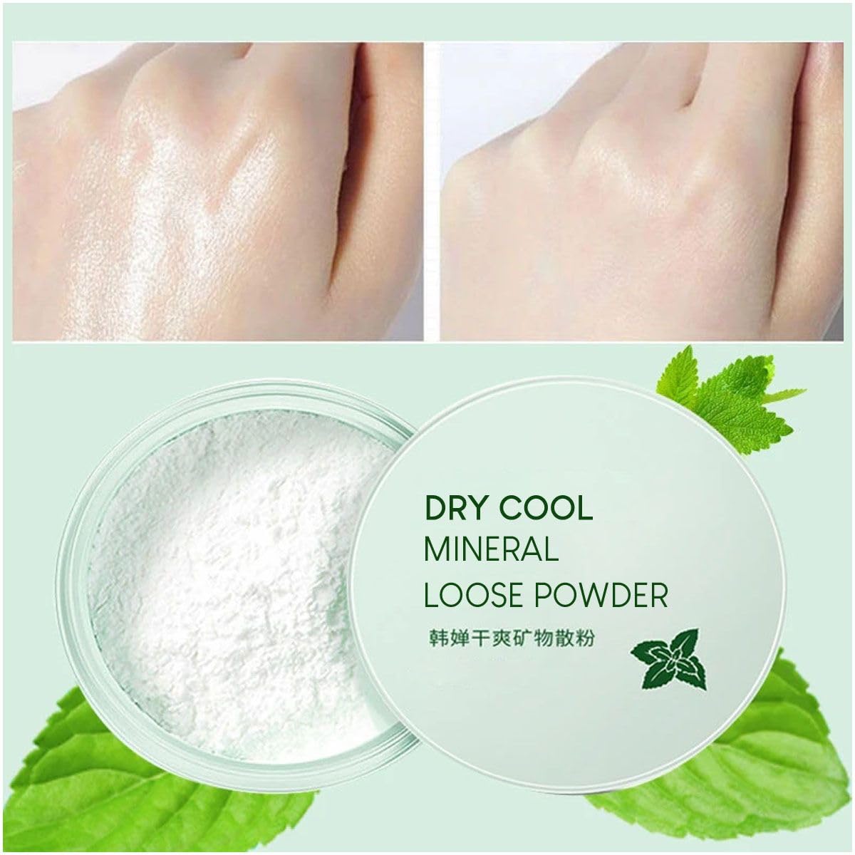 UNIVERSOENLÍNEA.COM | Polvo Mineral Suelto No-Sebum Control de Aceite con Extracto de Menta + Esponja Puff de Regalo | Fijador Ligero, Acabado Mate y Natural