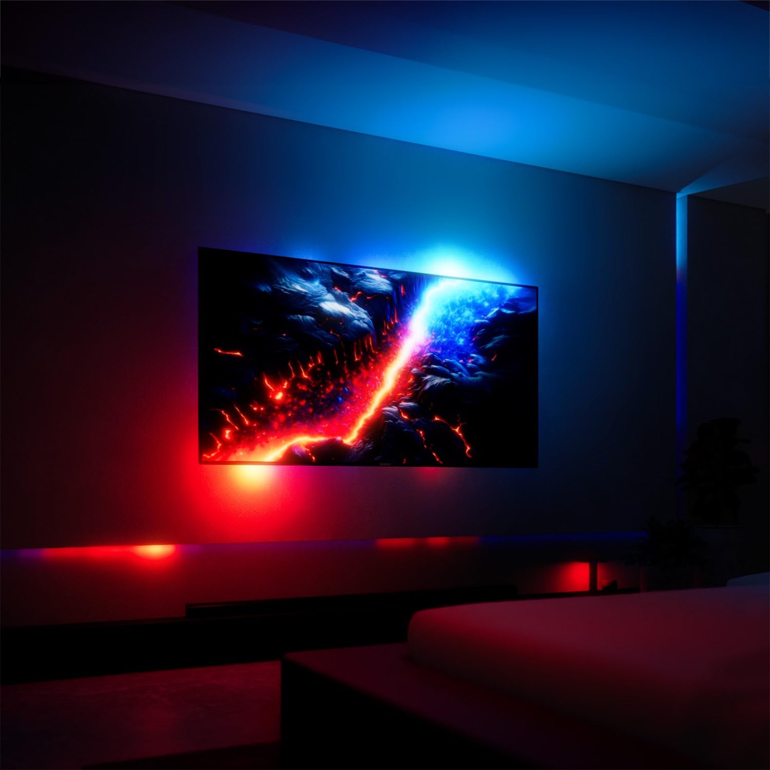 Fancy LEDs Sync Box - Caja de sincronización de retroiluminación ambiental para TV, HDMI 2.0, todos los tamaños de TV, LED de lujo (70 a 90 pulgadas)