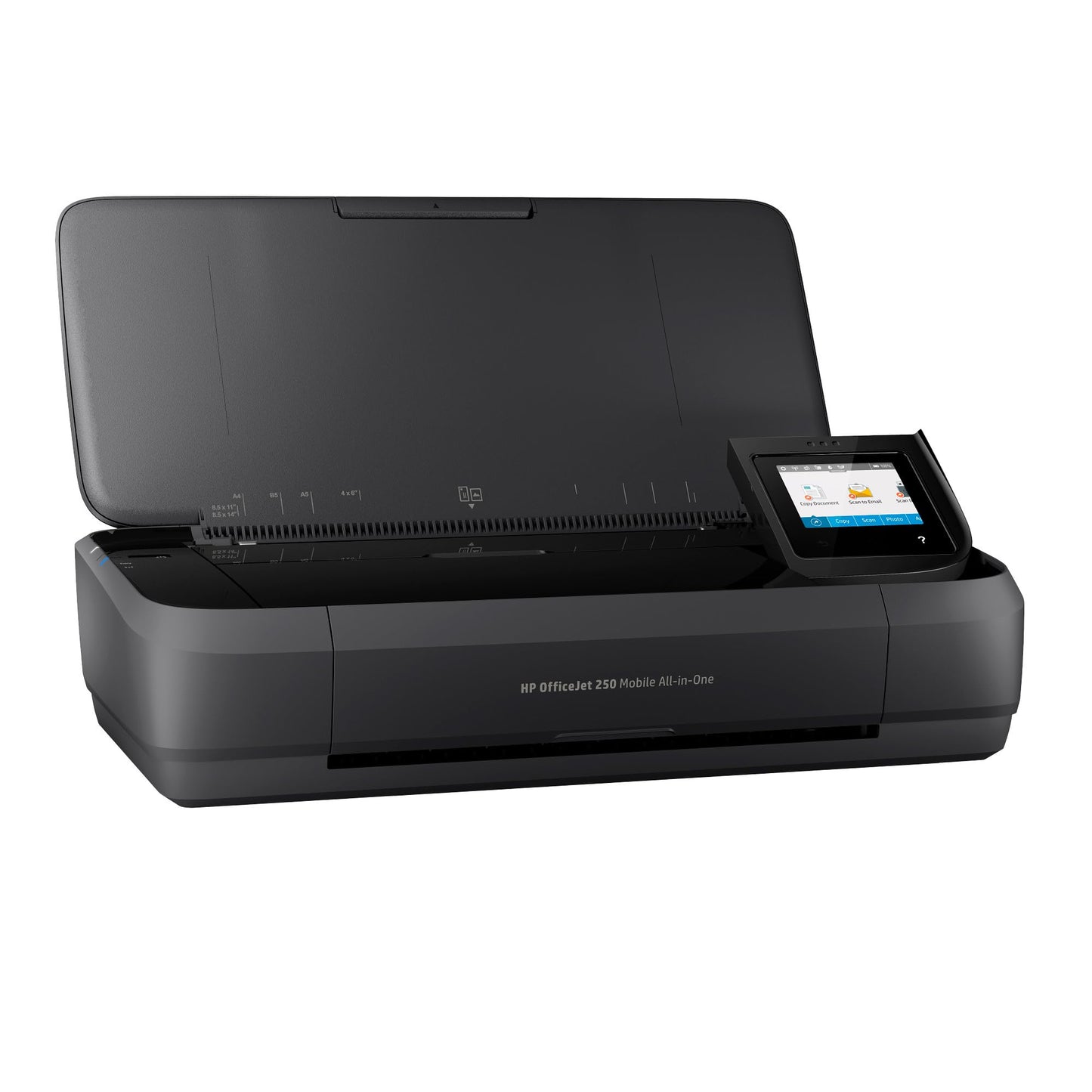 HP Impresora OfficeJet 250 Portátil, Todo-En-Uno, Color, Wi-Fi, Bluetooth, Smart App, Imprime, Copia y Escanea, Negro (CZ992A)
