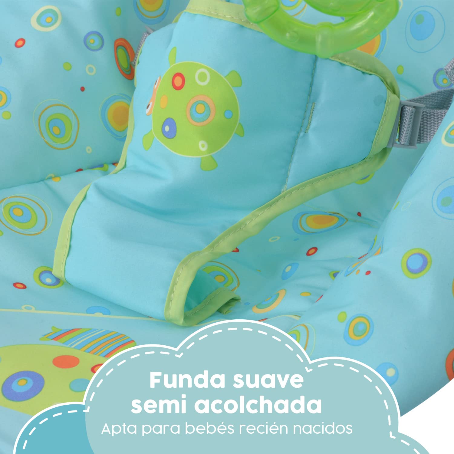 Little Monkey Silla Vibradora Mecedora para Bebe Barra con Juguetes Arnes de Seguridad de 3 Puntos Patas Antideslizantes Portatil Bouncer para Bebe en Etapa de Desarrollo Silla Mecedora con Vibracion