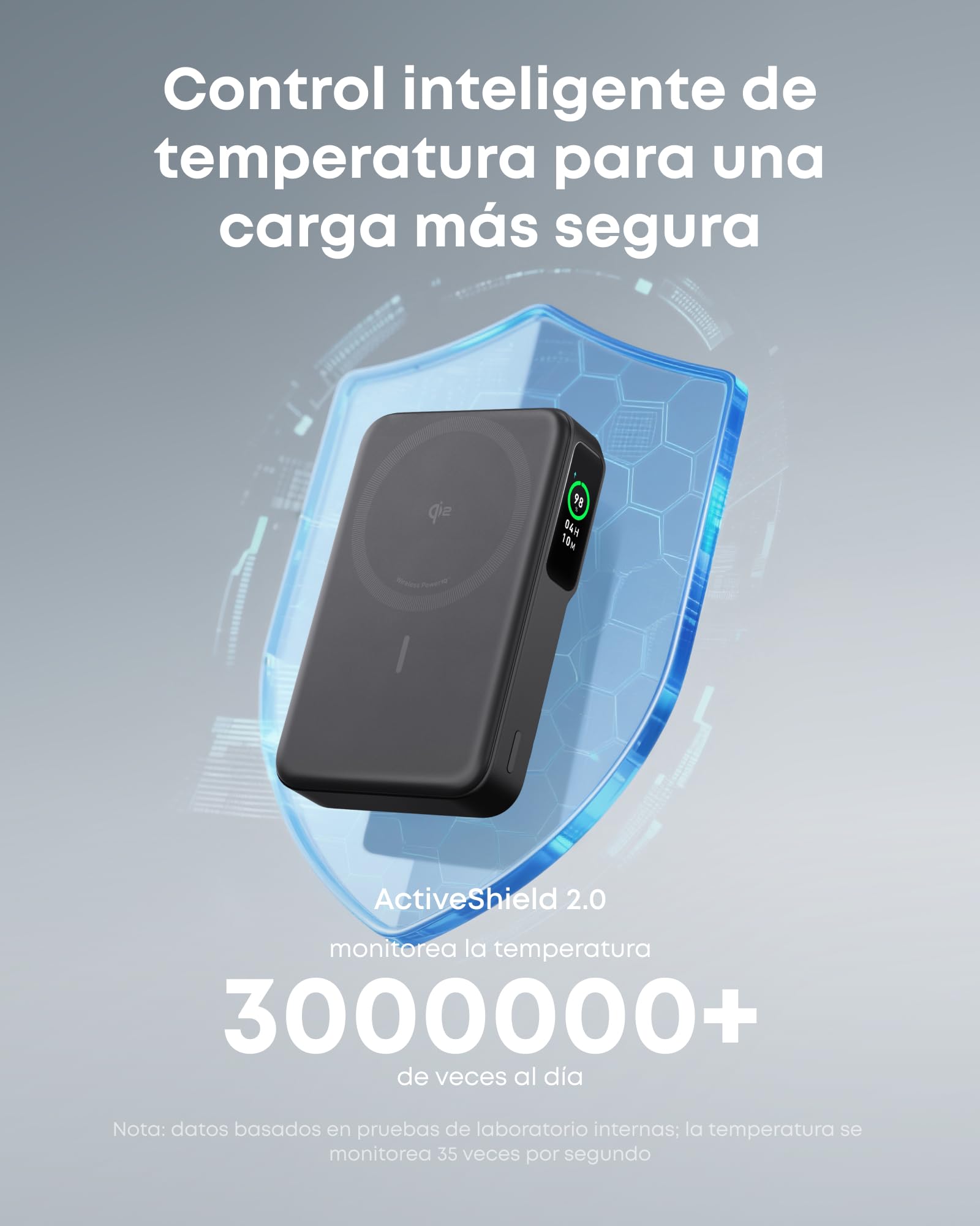 Powerbank Anker MagGo Certificado Qi2 Ultra Rápida 15W MagSafe 10000mAh Pantalla Inteligente Soporte Plegable para iPhone 15/14/13/12