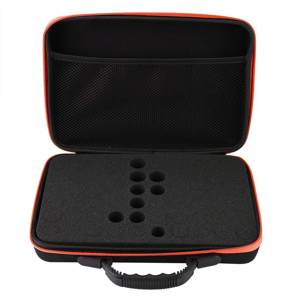 Estuche de transporte de aceites esenciales para 60 botellas de 5 ml, 10 ml, 15 ml, con asa para aceites aromáticos, bolsa de transporte de viaje (naranja)
