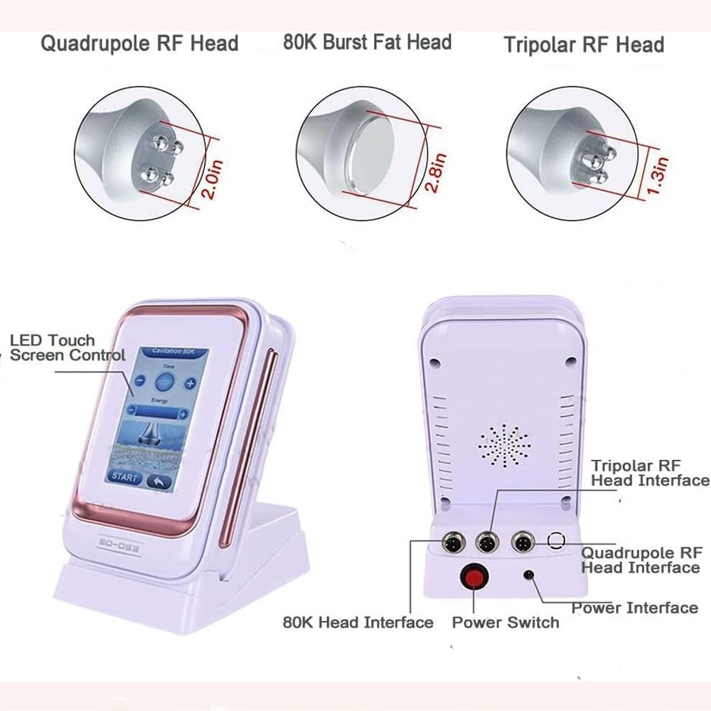 80K Maquina Cavitacion 3 en 1, Máquina de Belleza de Cavitación, Masajeador para Abdomen, Cintura, Brazos, Piernas y Caderas, Disminuir las Arrugas, Antienvejecimiento