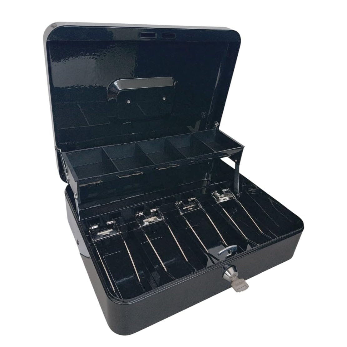 Caja Fuerte Metálica Salud 360° Gris con Cerradura Segura para Dinero para Negocio o Casa