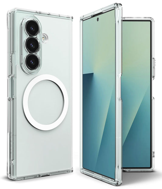 Funda Ringke Fusion Samsung Galaxy Z Fold 7 Clear Magnética delgada con Parachoques Antigolpes y Protección para Cámara