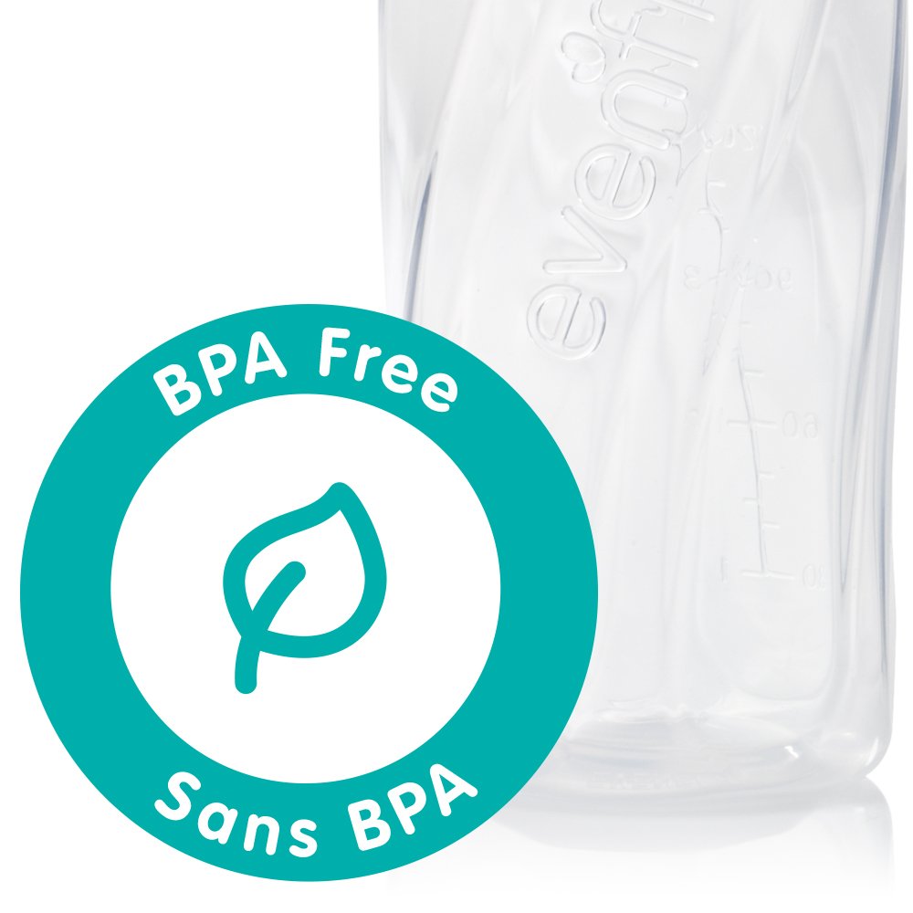 Botellas Classic Twist de Evenflo Feeding en Verde/Azul/Naranja de 8 Onzas, Paquete de 12