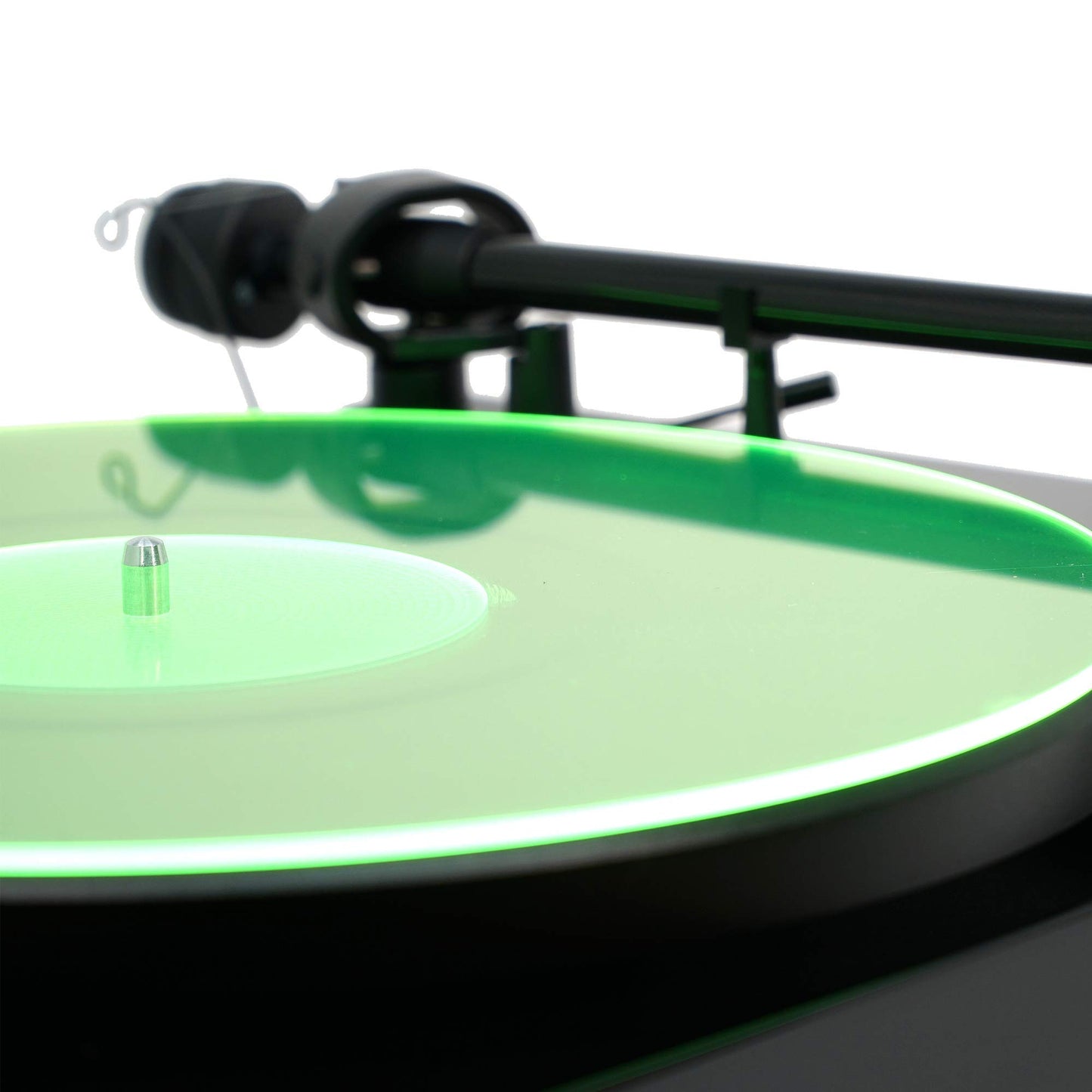 Hudson Hi-Fi Estera giratoria de acrílico - LP Slipmat para tornamesas y Tocadiscos de Vinilo - GreenLit - Verde Neon