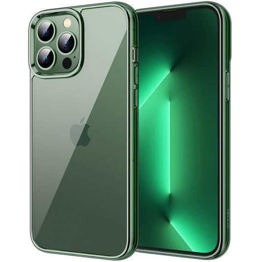 JETech Funda para iPhone 13 Pro MAX 6,7 Pulgadas, Anti-Amarillo Carcasa de Parachoques Prueba Golpes, Respaldo Transparente Antiarañazos (Verde Alpino)