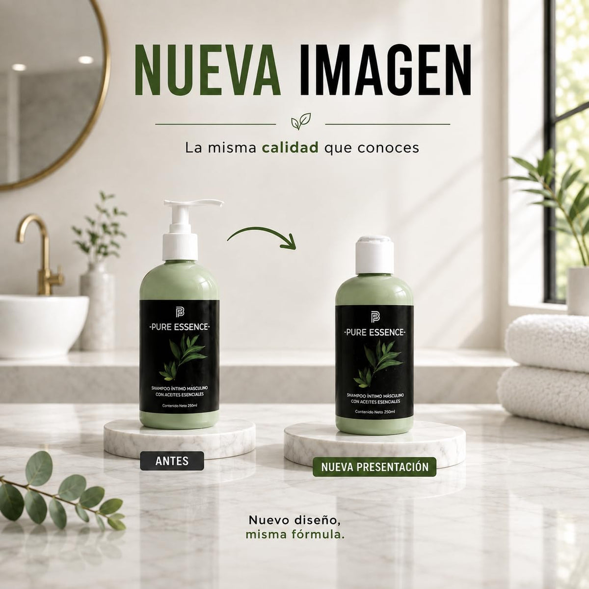 Shampoo Íntimo Para Hombre - Beauty Freedom Pure Essence 250ml - Jabón Íntimo - Con Aceites Esenciales De Romero, Lavanda Y Orégano - Gel Íntimo - Con Manzanilla Aloe Vera Y Vitamina E