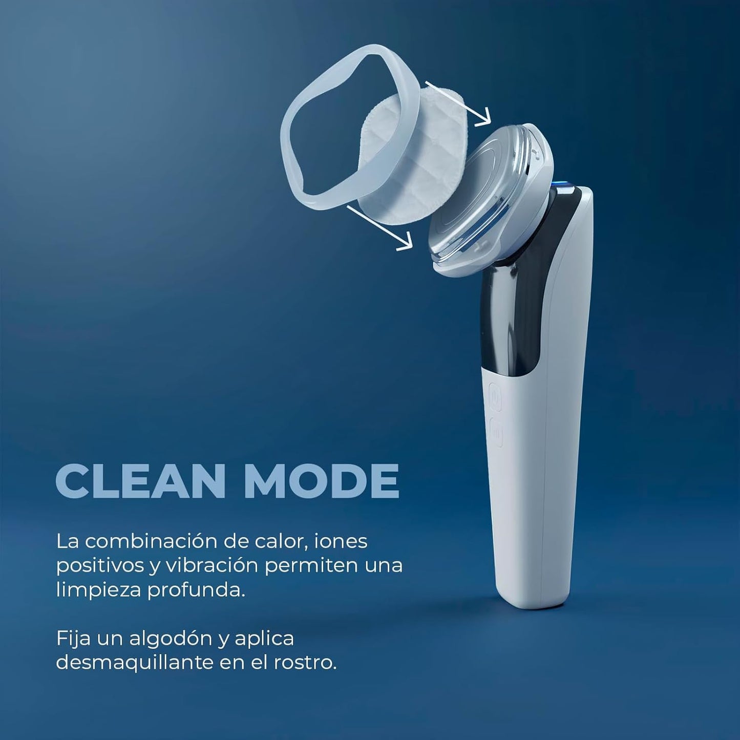 CLEOSKIN Masajeador Facial EMS de Fototerapia con Luz Roja y Azul - Kit Luminous Lifting con Gel Conductor para Reafirmar y Tonificar la Piel