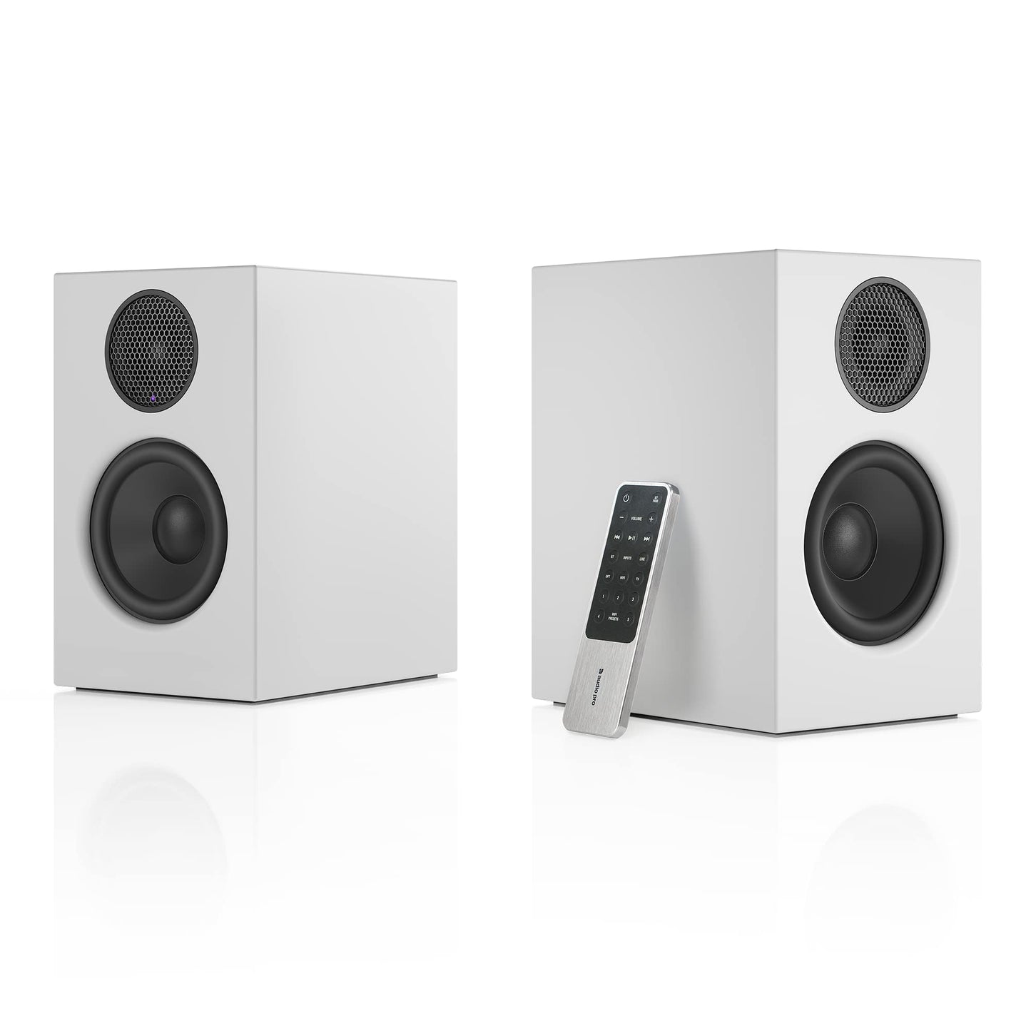 Audio Pro Altavoces inalámbricos A28 | WiFi, Bluetooth 4.2, estéreo de Entretenimiento en el hogar multihabitación | Compatible con AirPlay 2, Spotify | Blanco