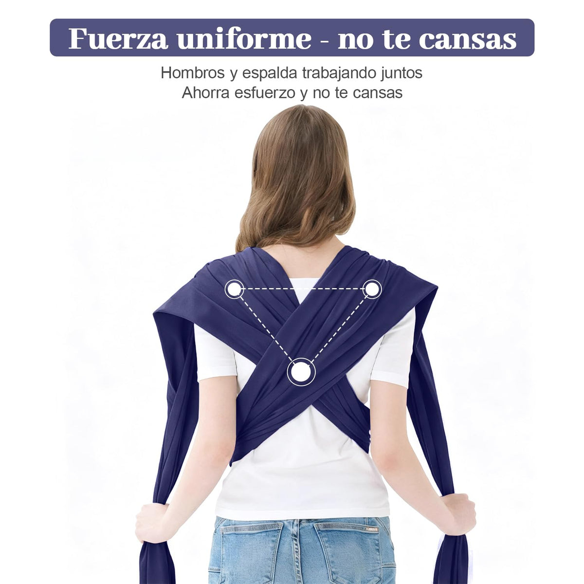 Niños Portador, 1 Pieza ajustable Niños Portador, Fular Elástico para Bebé y Recién Nacido Ergonómico, Hasta 10Kg (Azul marino)