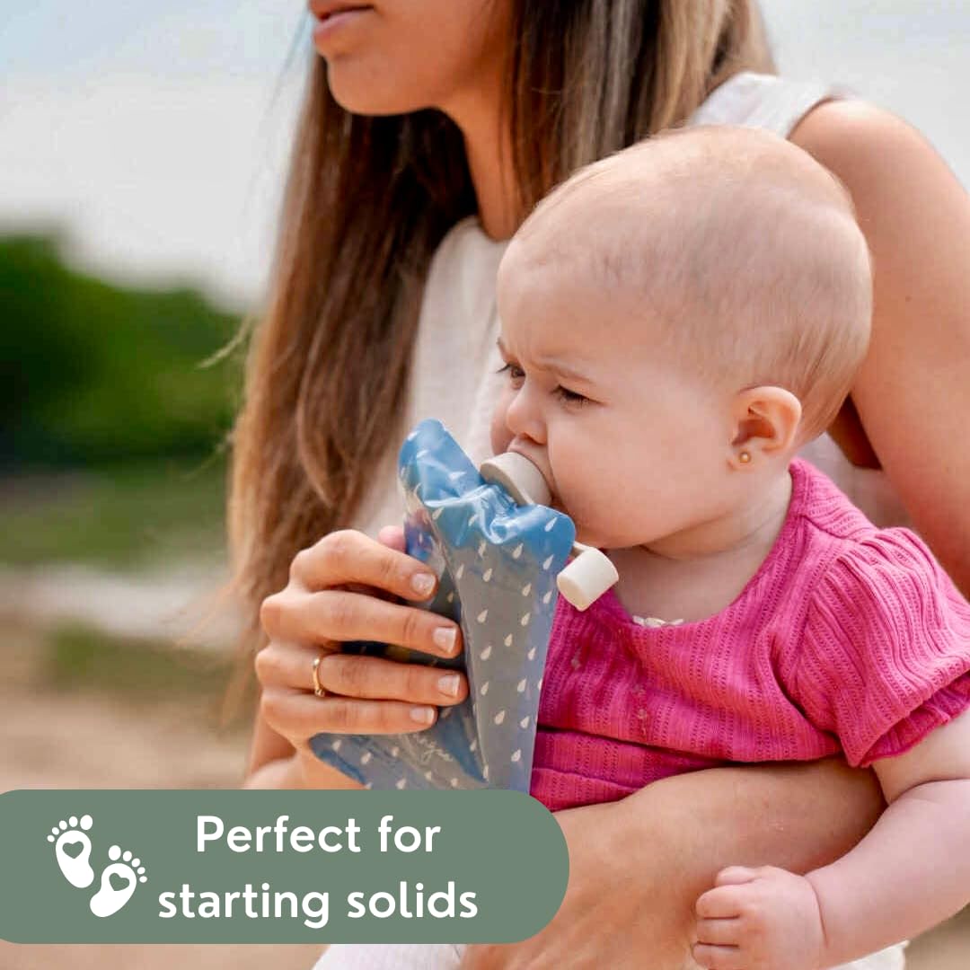 Bolsas reutilizables para alimentos para bebés – Bolsas de almacenamiento de alimentos para niños pequeños y niños – Puré de manzana, batidos, yogur y puré – Bolsa de compresión sin BPA Lot de 6
