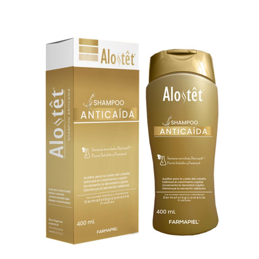 Shampoo Anticaída ALOSTÊT | Previene la Pérdida de Cabello y Aumenta Densidad Capilar | Para Piel Sensible | Tratamiento Uso Diario | Dermatólogicamente Testeado | 400 ml