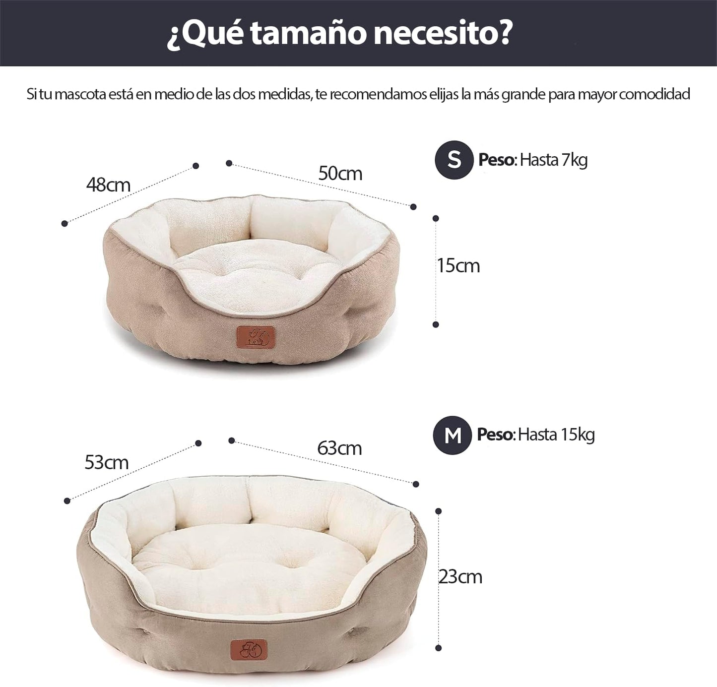 Cama para Mascota OGAGU Camel Mediana Lavable Antideslizante