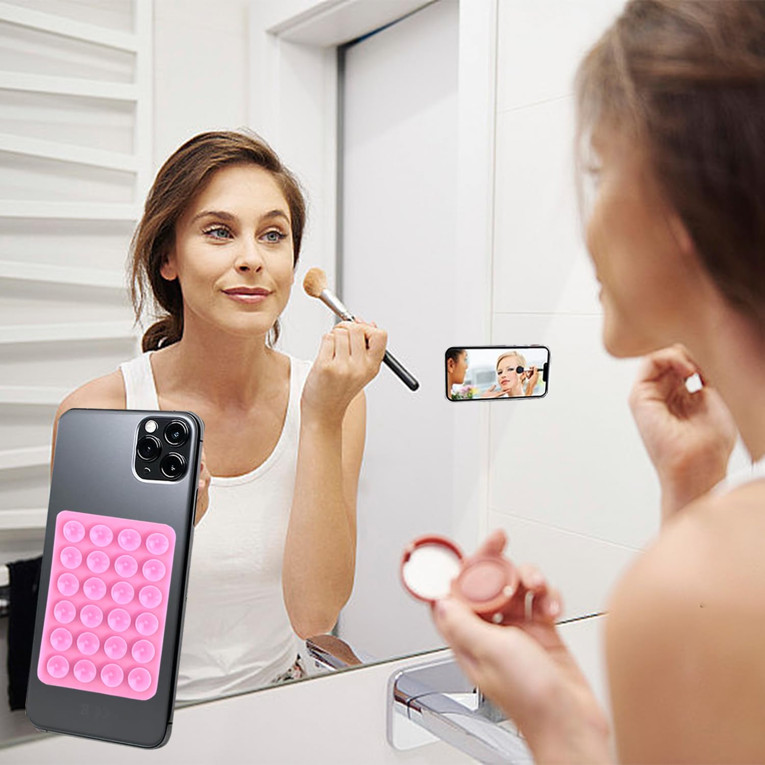 Besoner Ventosas de Silicona de 6 Colores para de Teléfono - Soporte Manos Libres para Móvil para Móvil para vídeo y Selfies Compatible con iPhone y Android