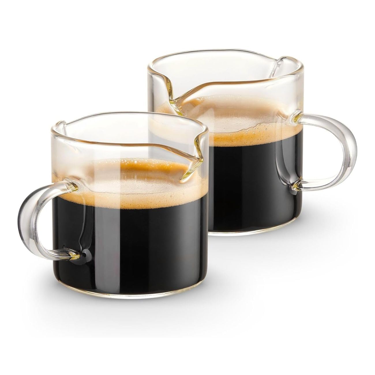 Juego de Tazas de Café U Chef Vidrio Transparente de Doble Boquilla 4 Onzas