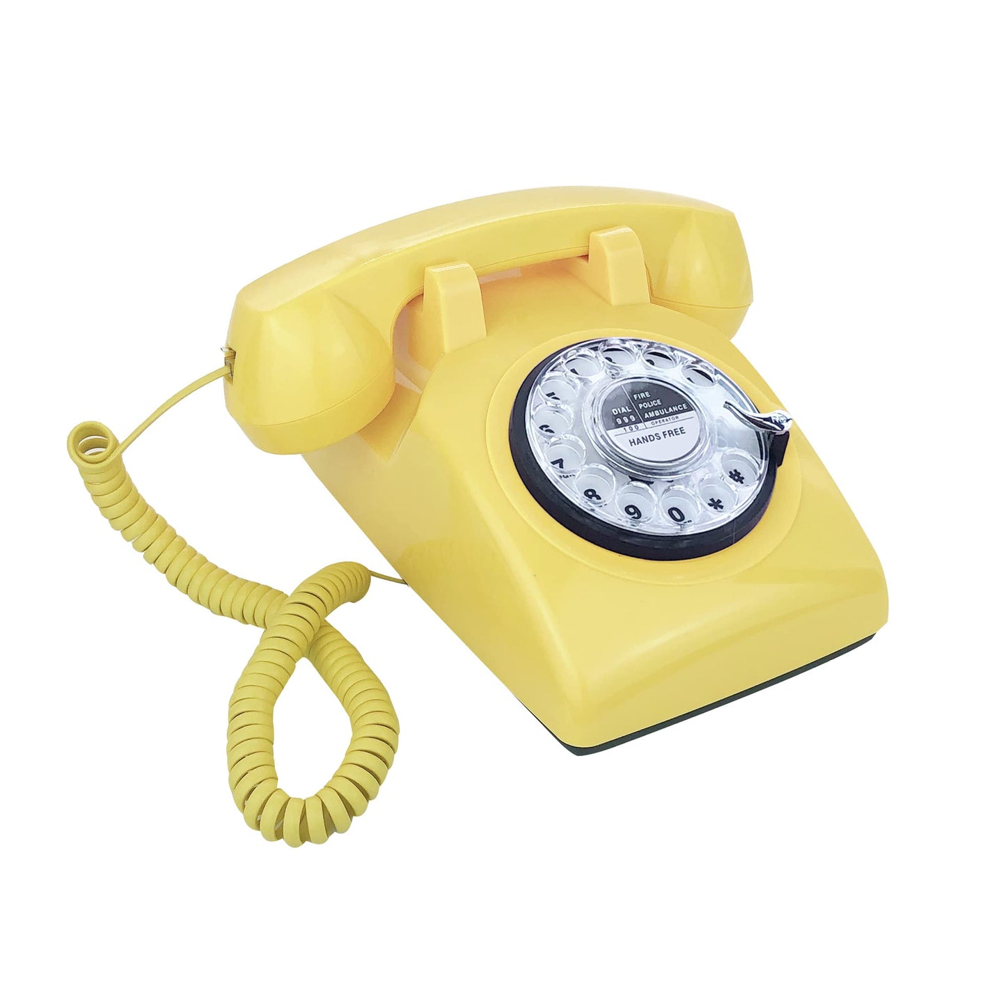 TelPal - Teléfono retro de una sola línea con cable de computadora, esfera giratoria clásica, clásico, manos libres, teléfono fijo para el hogar/oficina/hotel, teléfonos antiguos para personas mayores