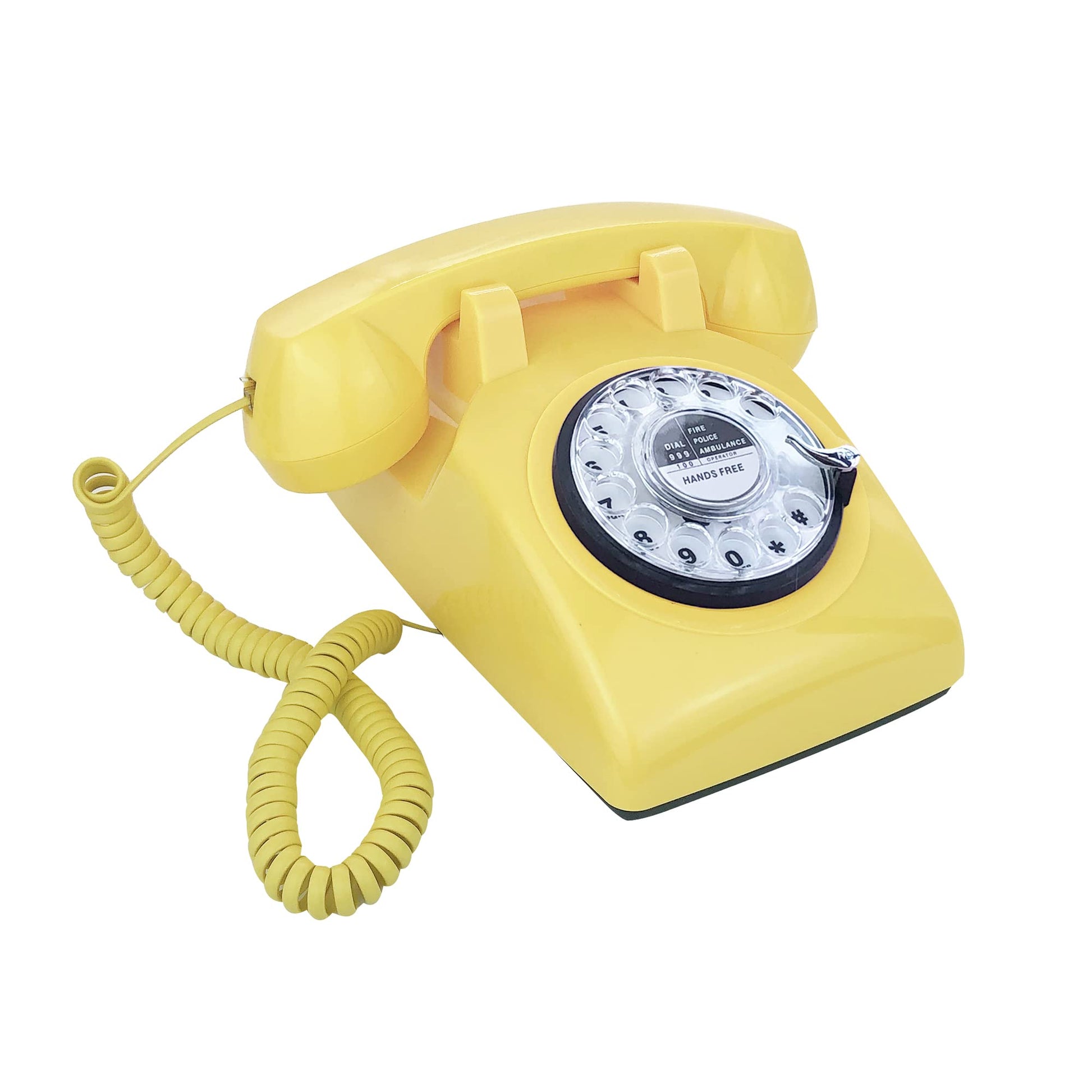 TelPal - Teléfono retro de una sola línea con cable de computadora, esfera giratoria clásica, clásico, manos libres, teléfono fijo para el hogar/oficina/hotel, teléfonos antiguos para personas mayores