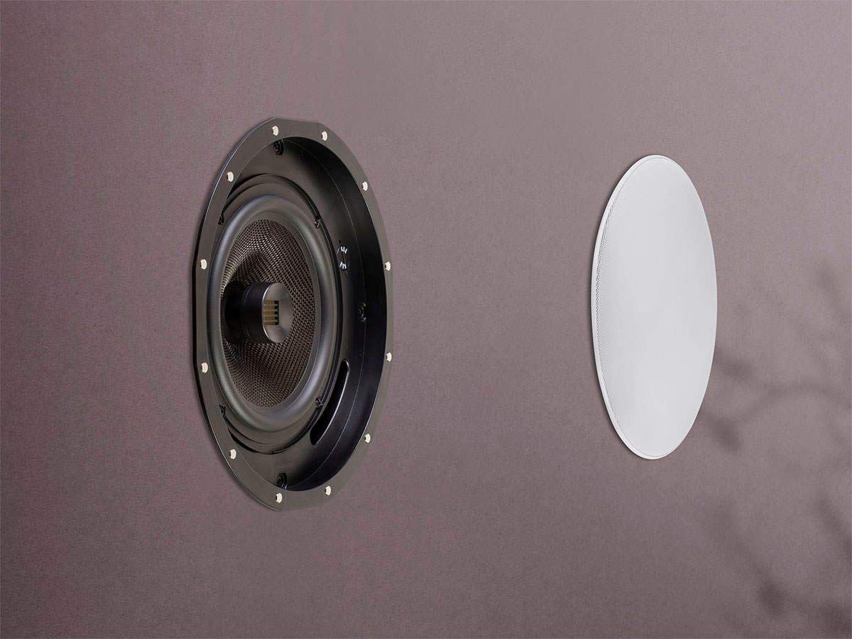Mono Amber 2-Way Carbon Fiber Ceiling Speakers - 6.5 Inch with Magnetic Grille and Ribbon Tweeter (Pair)