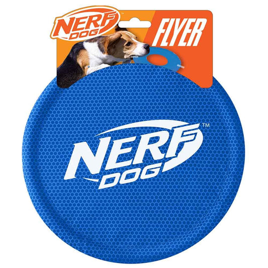 Juguete para Perro Nerf Dog Azul de Nailon Resistente al Agua y Durable Frisbee 9 Pulgadas para Razas Medias/Grandes