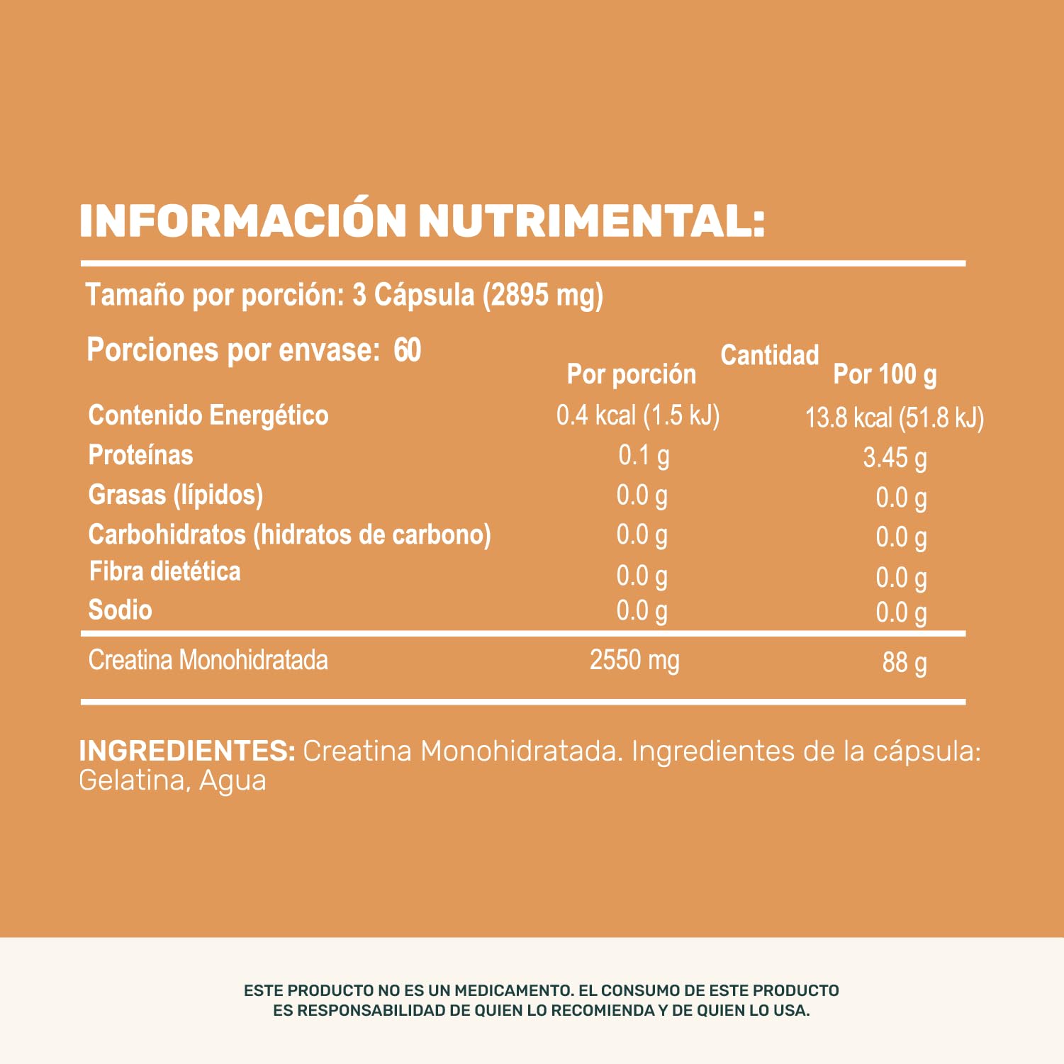 LIFE 360+ Pure Creatine | 180 Cápsulas | Creatina Monohidratada en Cápsulas | Cáps de Gelatina Dura | 60 Porciones por Envase | Sin Colorantes Añadidos