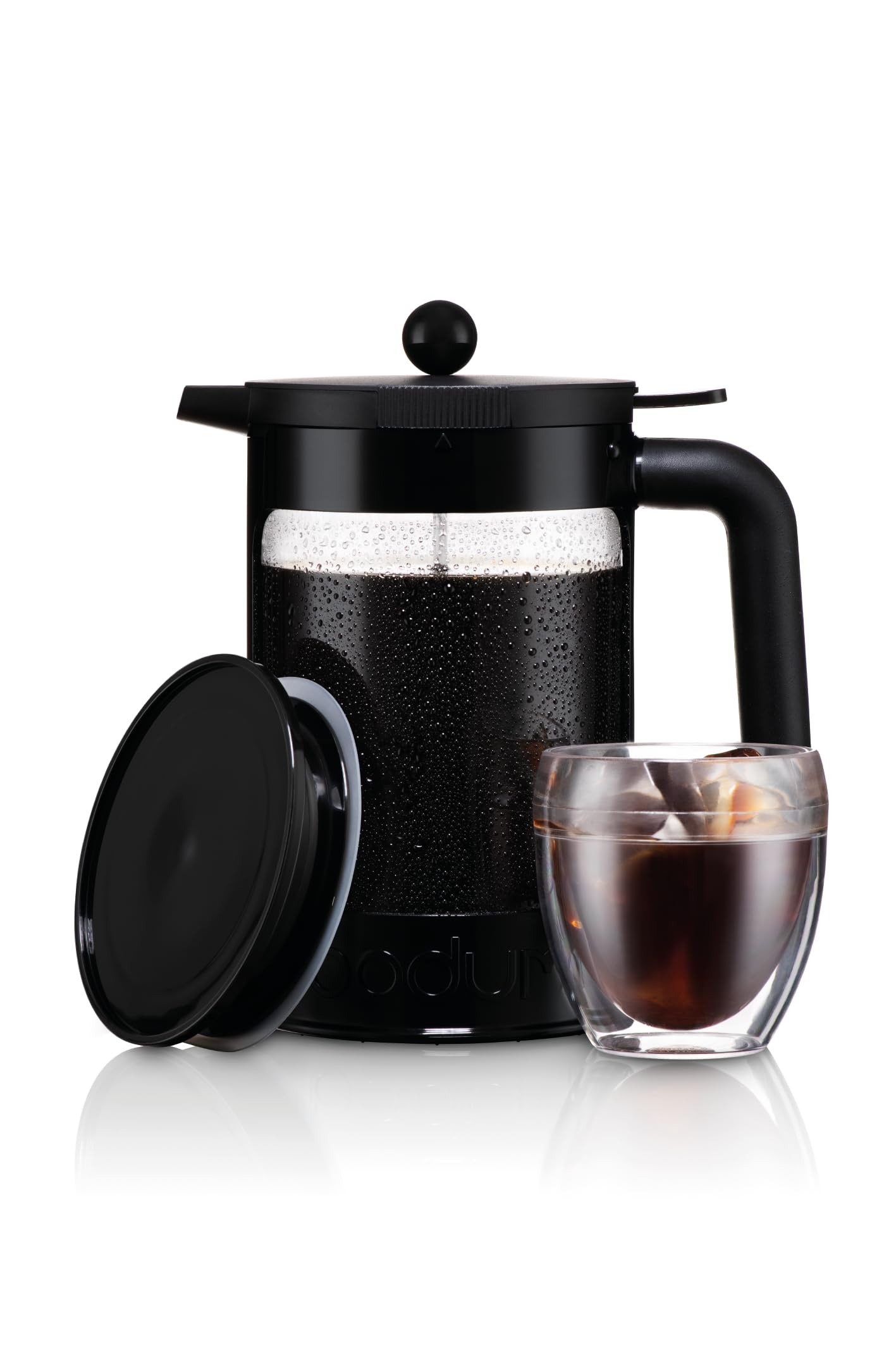 bodum K11683-01WM Cafetera de café en frio, 50 onzas, color negro azabache