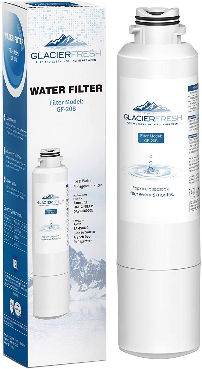 Filtro de Agua Glacier Fresh DA29-00020B para Refrigerador, Reduce 99% del Plomo, Incluye Garantía y Cronómetro