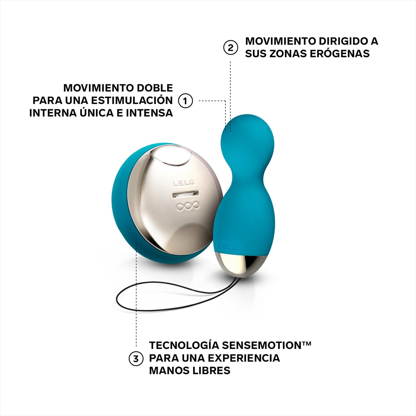 LELO HULA Beads, Bolas Chinas Vibradoras con Control Remoto, Uno de los Juguetes Sexuales más originales, estas Bolas Vaginales giran, rotan y vibran (Ocean Blue)