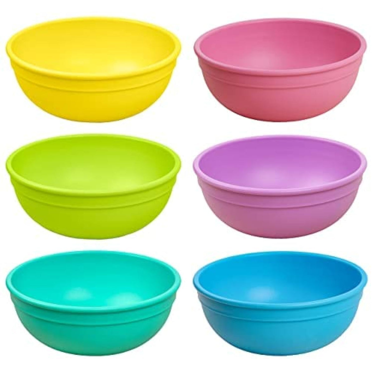 Re-Play - Cuencos para niños pequeños de 12 onzas para aperitivos y comidas diarias, aptos para lavaplatos y microondas, fabricado en Estados Unidos, juego de 6 a 5.75 x 2 pulgadas, sorbete