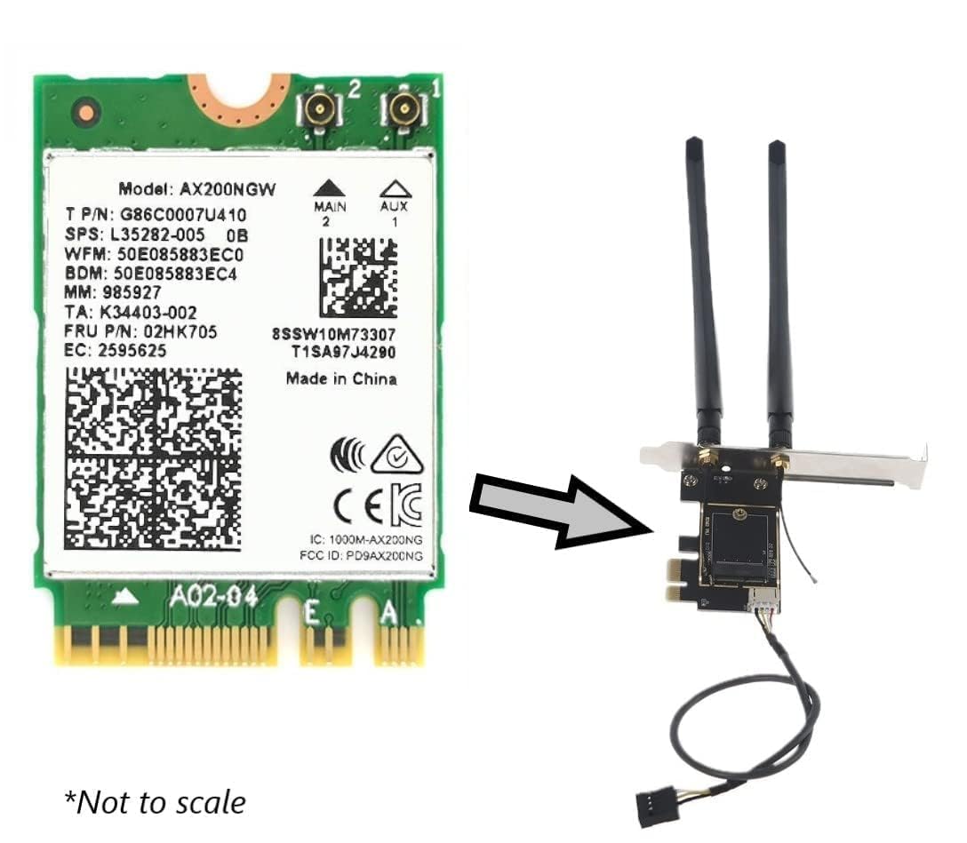 Kit de Escritorio Wi-Fi HighZer0 Electronics AX200 Blanco con Soporte Bluetooth 5.2 Wi-Fi 6 y PCIe x4 2.4 Gbps