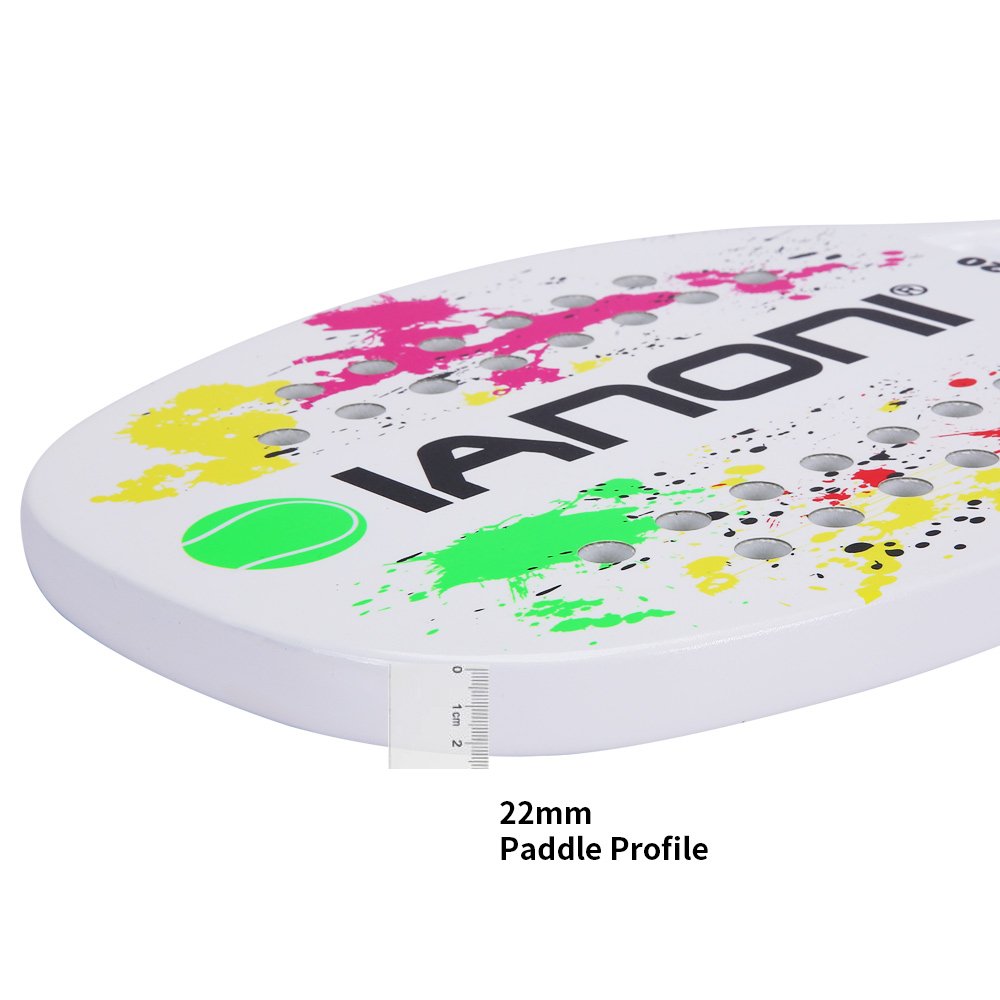 ianoni - Pala de tenis para playa (fibra de carbono, espuma viscoelástica EVA, núcleo de playa, raqueta de tenis), PR720