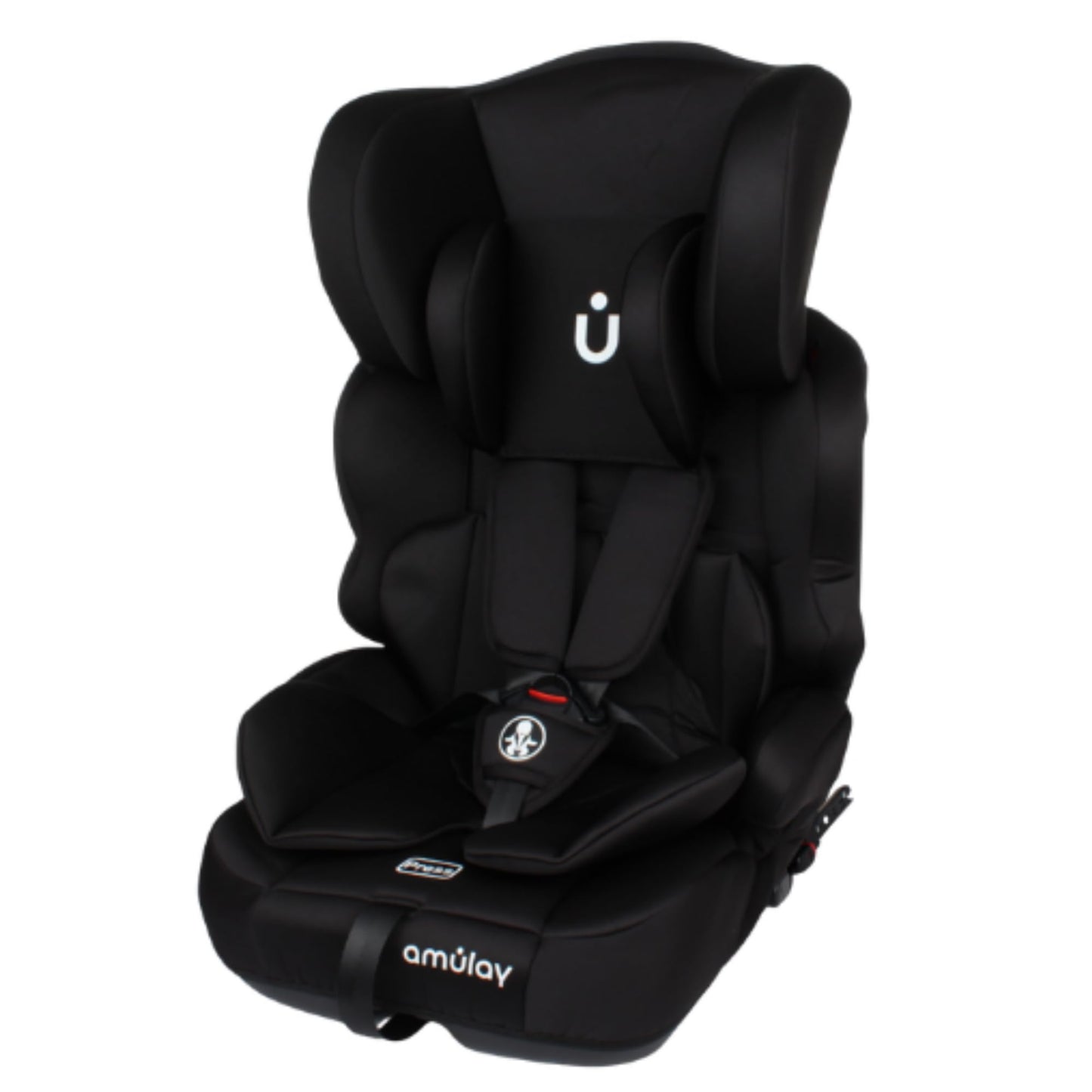 Amulay Autoasiento Booster ISOFIX Grupo 1-2-3, Convertible, Negro